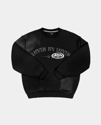 Divin By Divin Black Vintage Military Crewneck