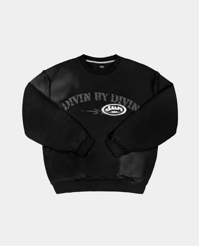 Divin By Divin Black Vintage Military Crewneck