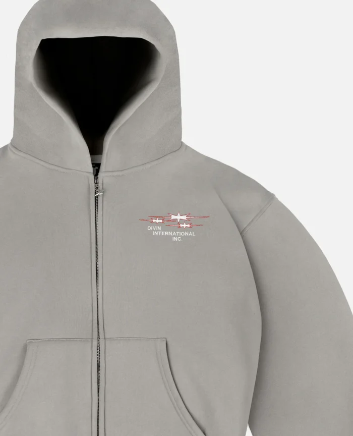 Divin By Divin Grey Int.Inc Zip Hoodie (3)