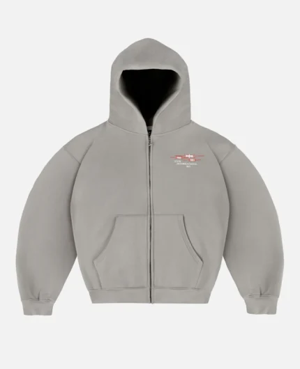 Divin By Divin Grey Int.Inc Zip Hoodie