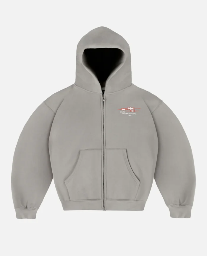 Divin By Divin Grey Int.Inc Zip Hoodie