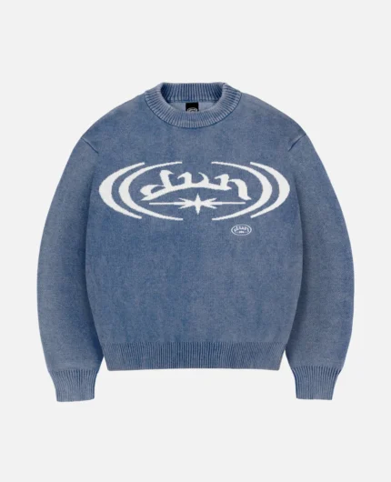 Divin By Divin Trap Washed Blue Knitwear