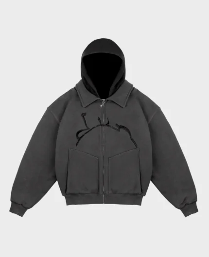 Divine By Divine Dark Hooded Zip Jacket