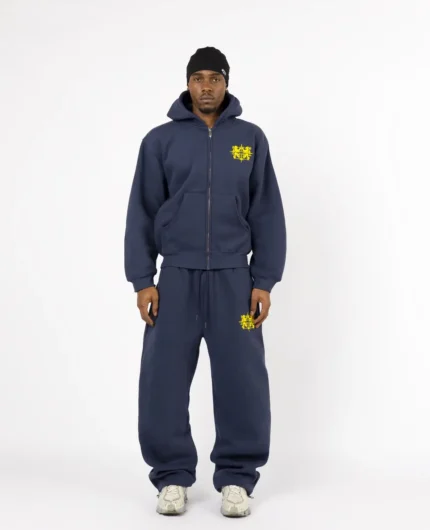 DivinByDivin Pantalon de jogging Blason bleu (3)