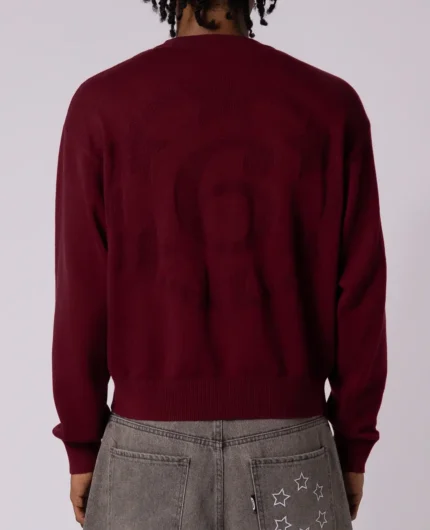 DivinbyDivin Rouge 6 Neige Tricot à Croix (2)