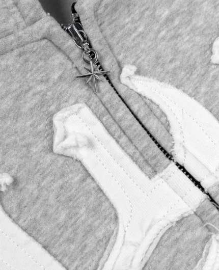 Sac à dos DivinByDivin Gris 6 étoiles Patch Zip (2)