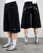 Divin By Divin Short en jean noir pour femme The Six Stars (3)