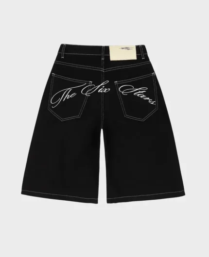 Divin By Divin Short en jean noir pour femme The Six Stars